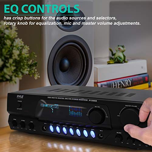 Pyle 200W Home Audio Power Amplifier  Stereo Receiver W AM F
