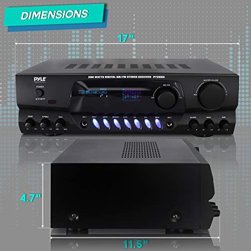 Pyle 200W Home Audio Power Amplifier  Stereo Receiver W AM F