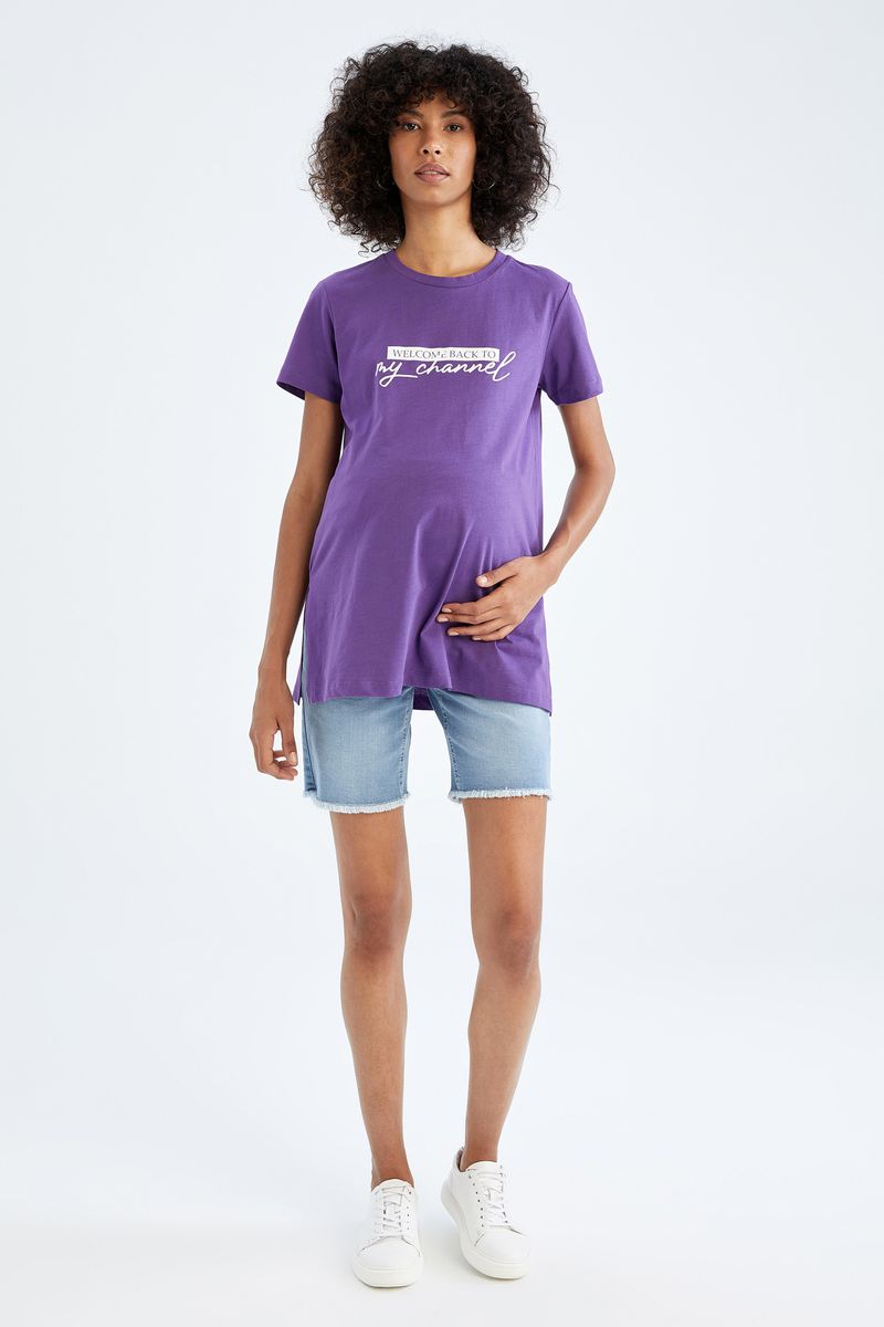 Woman - Short Maternity Denim - Indigo