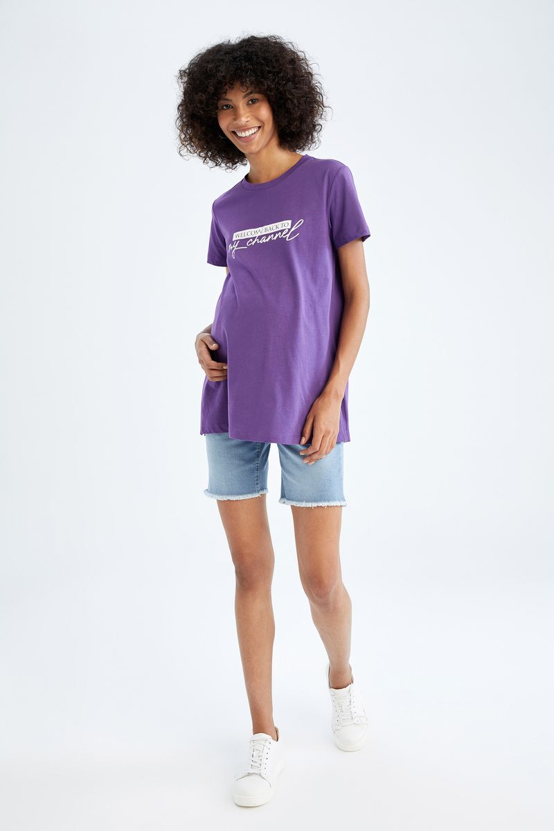 Woman - Short Maternity Denim - Indigo