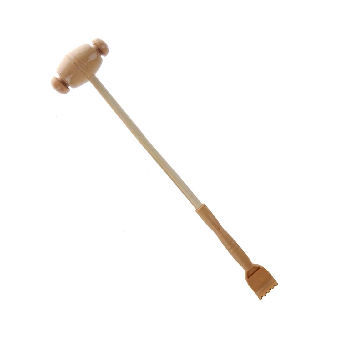 Beige Wooden Double Ends Back Scratcher Hammer