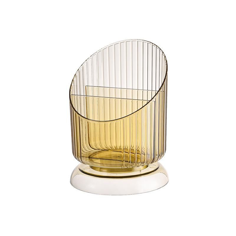 Makeup Brush Storage Tube Transparent Desktop Storage Rack Gold.