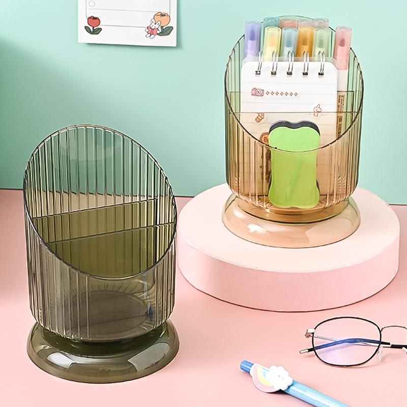 Makeup Brush Storage Tube Transparent Desktop Storage Rack Gold.