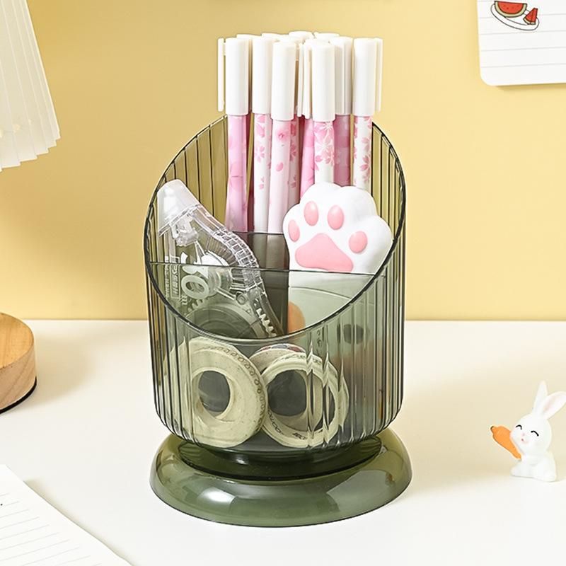 Makeup Brush Storage Tube Transparent Desktop Storage Rack Gold.