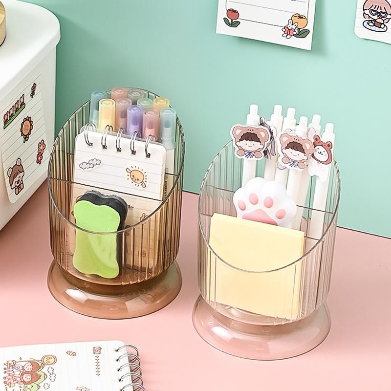 Makeup Brush Storage Tube Transparent Desktop Storage Rack Gold.