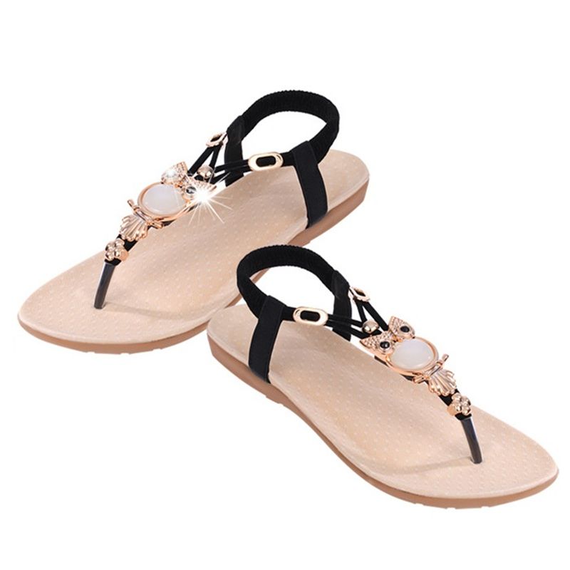 Women's Shoes Sandals Beach Shoes Summer Casual Shoes Fashion Vacation Owl Flat Sandals