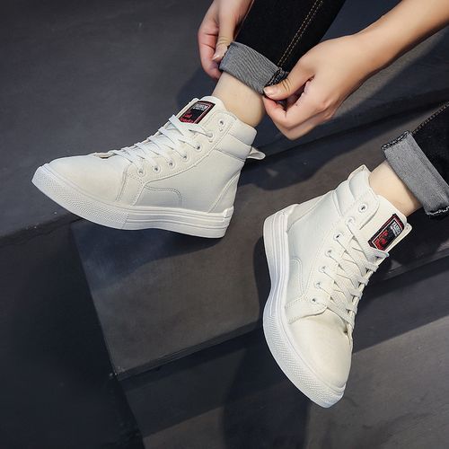 Men's PU Leather Cool Boots Shoes-White