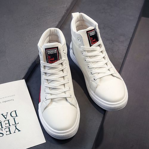 Men's PU Leather Cool Boots Shoes-White