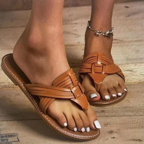 Large Size Outer Wear 2022 New Clip-on Flat Women's Sandals Flip Flops