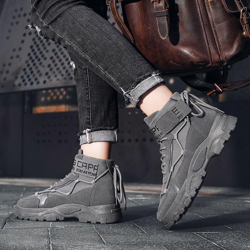 Men's Outdoor Casual Martin Boots Chukka -Grey