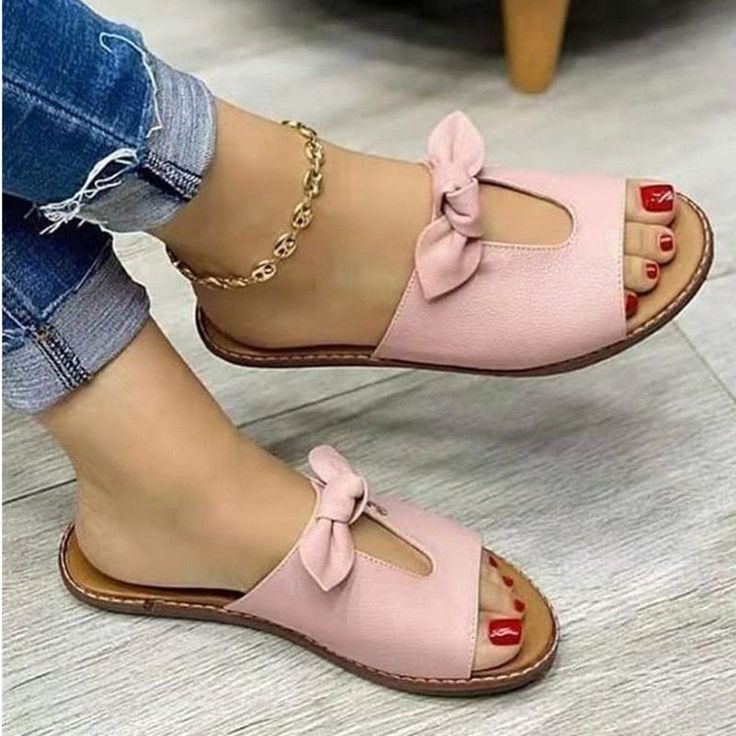 Ladies  Casual Flat Slippers-PINK