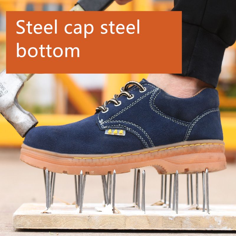 Genuine Leather Mens Work Shoes Steel Toe Safty Shoes