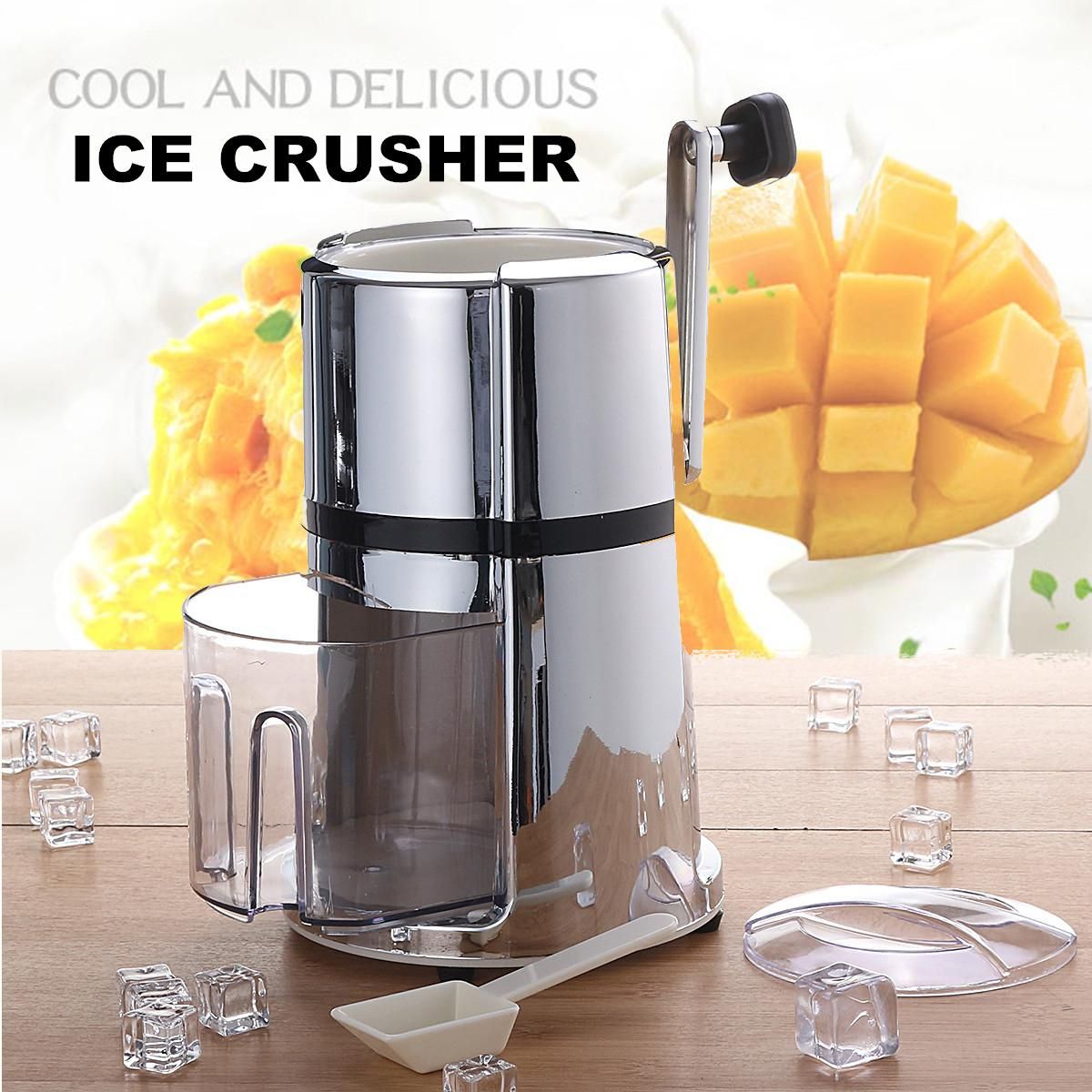 Portable Hand Manual Ice Shaver Crusher Shredding Maker Machine Home Bar Tool