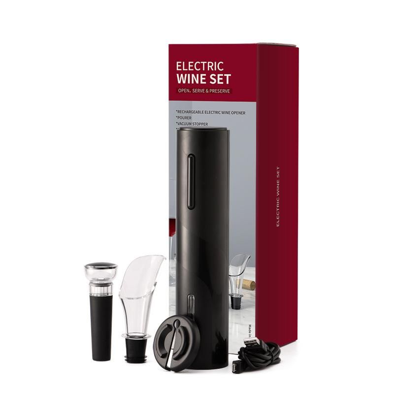 Source Factory Cross-border Red Wine Electric Bottle Opener Electric Wine Opener Wine Set Automatic Bottle Opener Gift Rechargeable ABS Four-in-one With Light