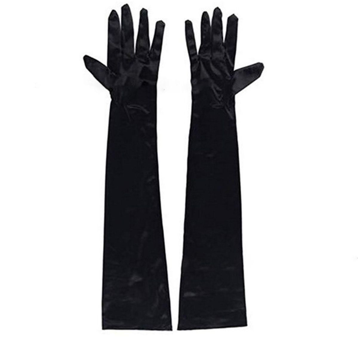 1 Pair Women Colorful Over Elbow Long Black