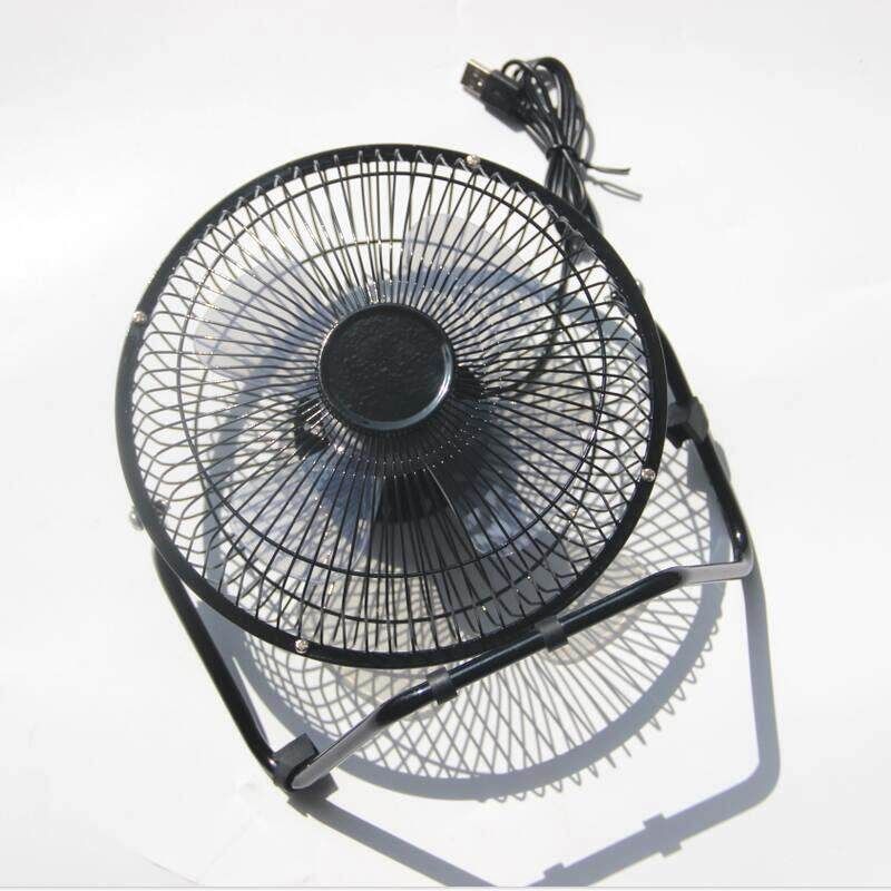 6W 6V 8'' USB Iron Solar Powered Panel Fan For Outdoor Home Cooling Ventilation NEW