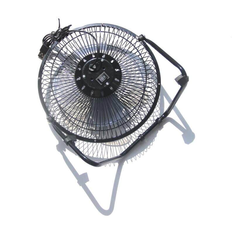 6W 6V 8'' USB Iron Solar Powered Panel Fan For Outdoor Home Cooling Ventilation NEW