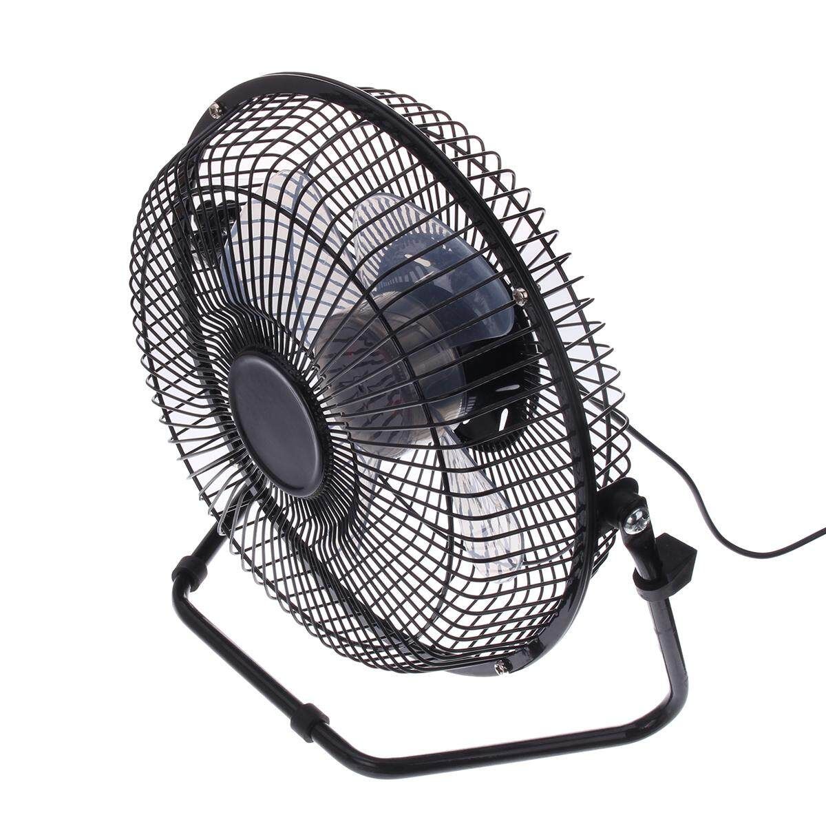 6W 6V 8'' USB Iron Solar Powered Panel Fan For Outdoor Home Cooling Ventilation NEW