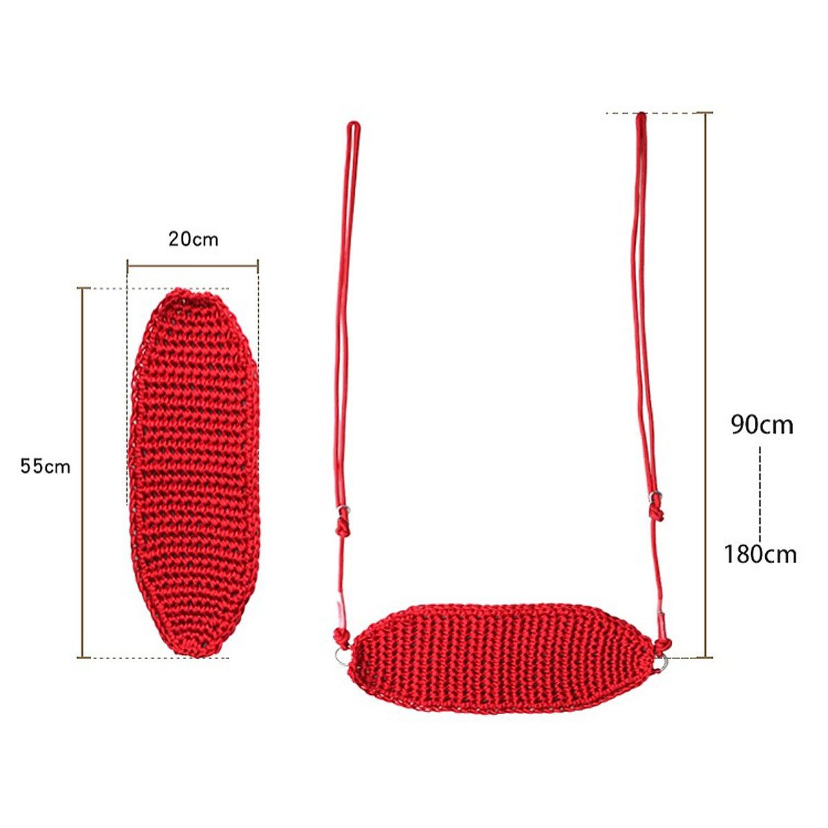 Swing Fitness Children Indoor And Outdoor Toys Outdoor Swing Net Rope Seat Baby Chair -- Type A / Type B Type A-Red