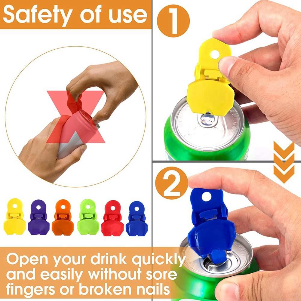 12 Pieces Color Manual Easy Can Opener  Premium Plastic Shields Tab Openers  Leakproof Soda Can Lids Soda Can Cover