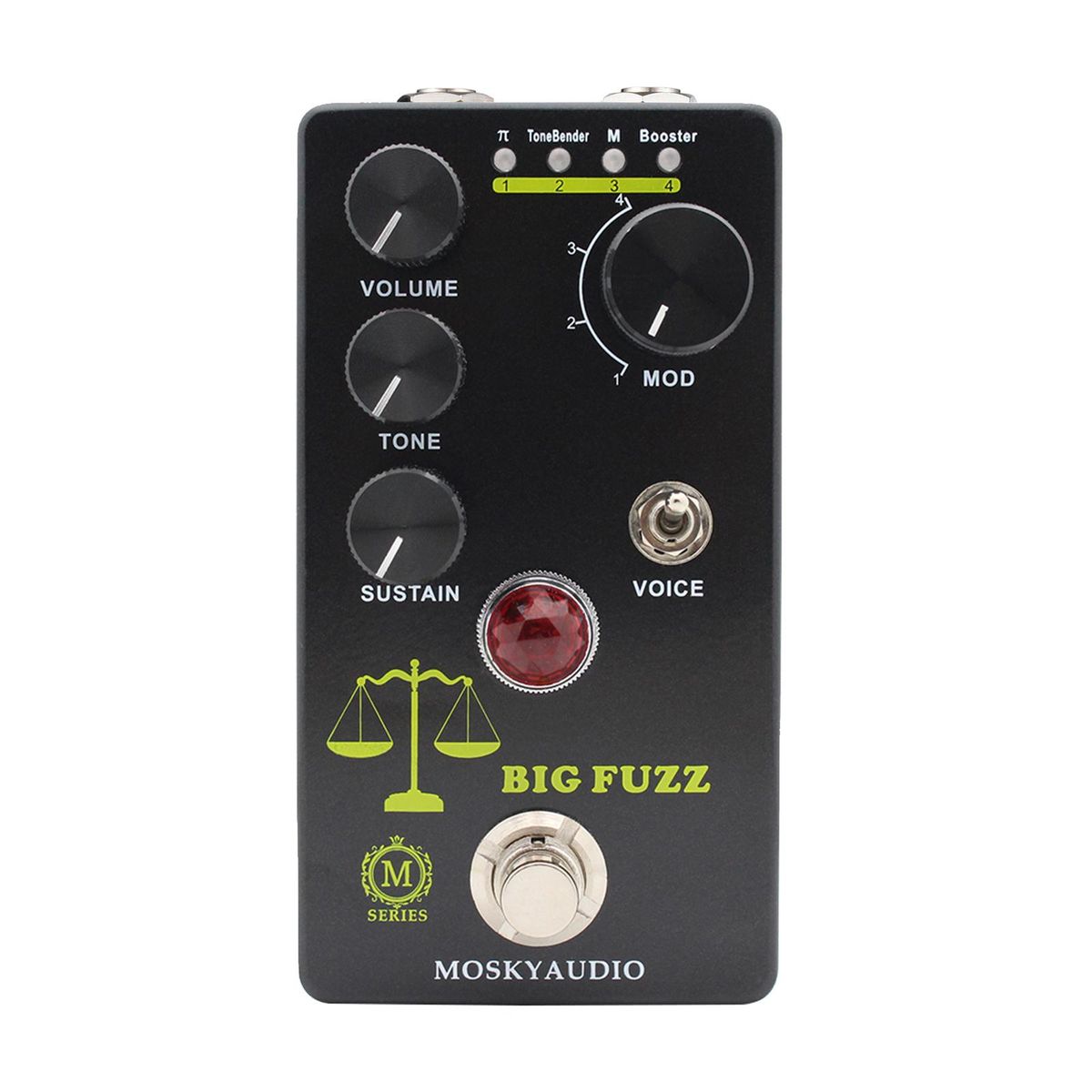 MOSKYAudio FUZZ Guitar Effect Pedal 4 Mode Switch & Volume/Tone/Sustain Controls Compact Portable Digital Fuzz Guitar Effector Effect Processor for Electric Guitar - BIG FUZZ