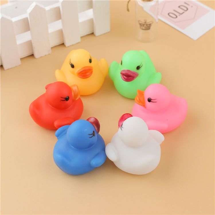 10 PCS LED Water Induction Light Duck Bath Toys