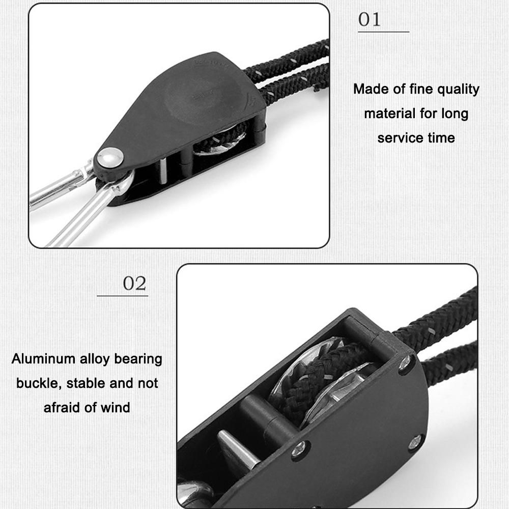 Outdoor Camping Thicken Pulley Rope Adjustable Tent Canopy Rope Lifting Pulley Hook Tent Canopy Fixing Pulley Rope