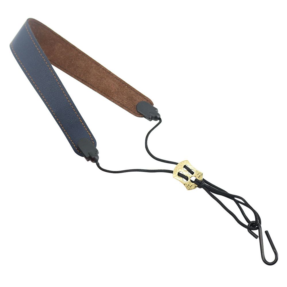 Adjustable Saxophone Neck Strap PU Leather Sax Strap Metal