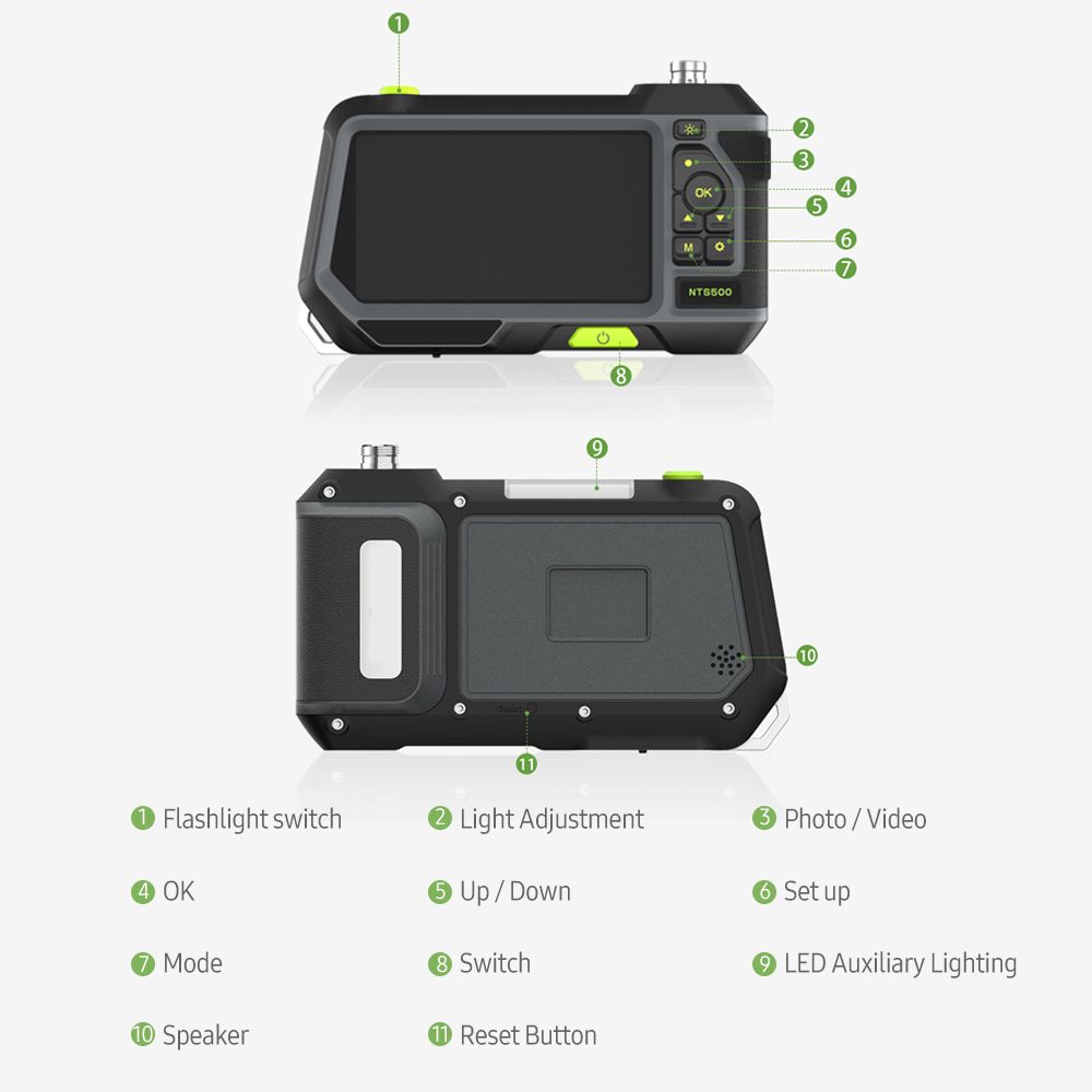 5-inch Large LCD Digital Endoscope 8mm Dual-lens Industrial