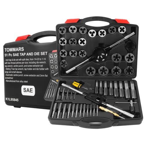 TOMMARS 1420 To 114 Tap And Die Set SAE Round Threading Dies
