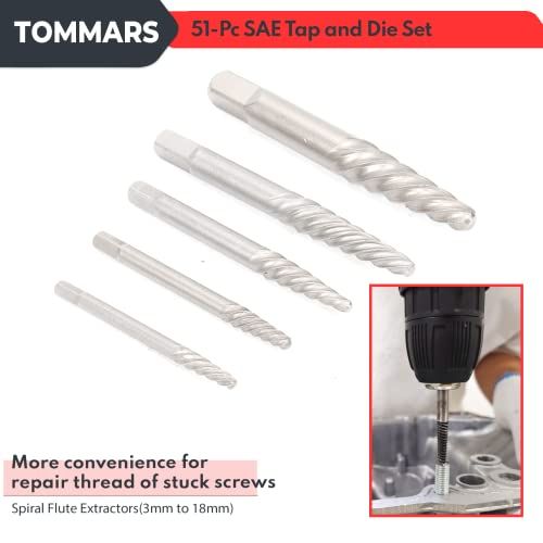TOMMARS 1420 To 114 Tap And Die Set SAE Round Threading Dies