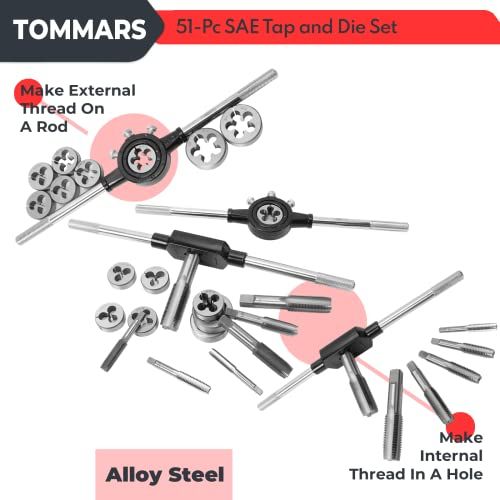 TOMMARS 1420 To 114 Tap And Die Set SAE Round Threading Dies