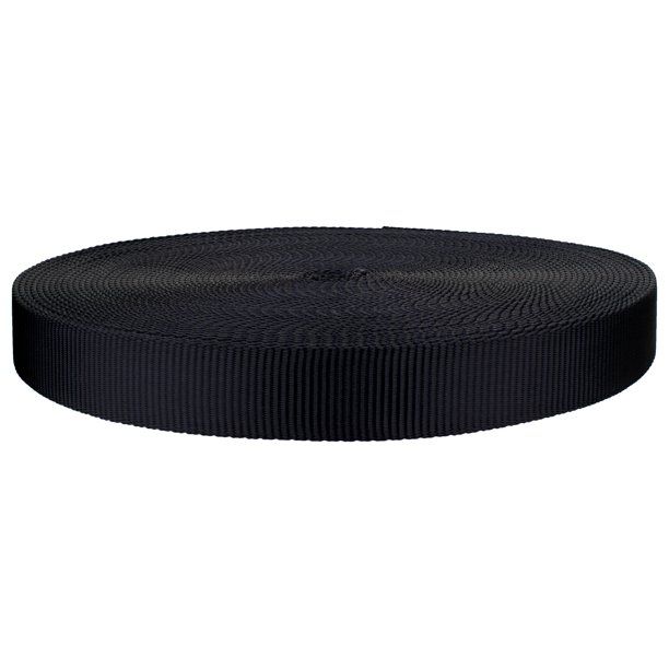 1.5 Inch Nylon Webbing Rope Roll - Black