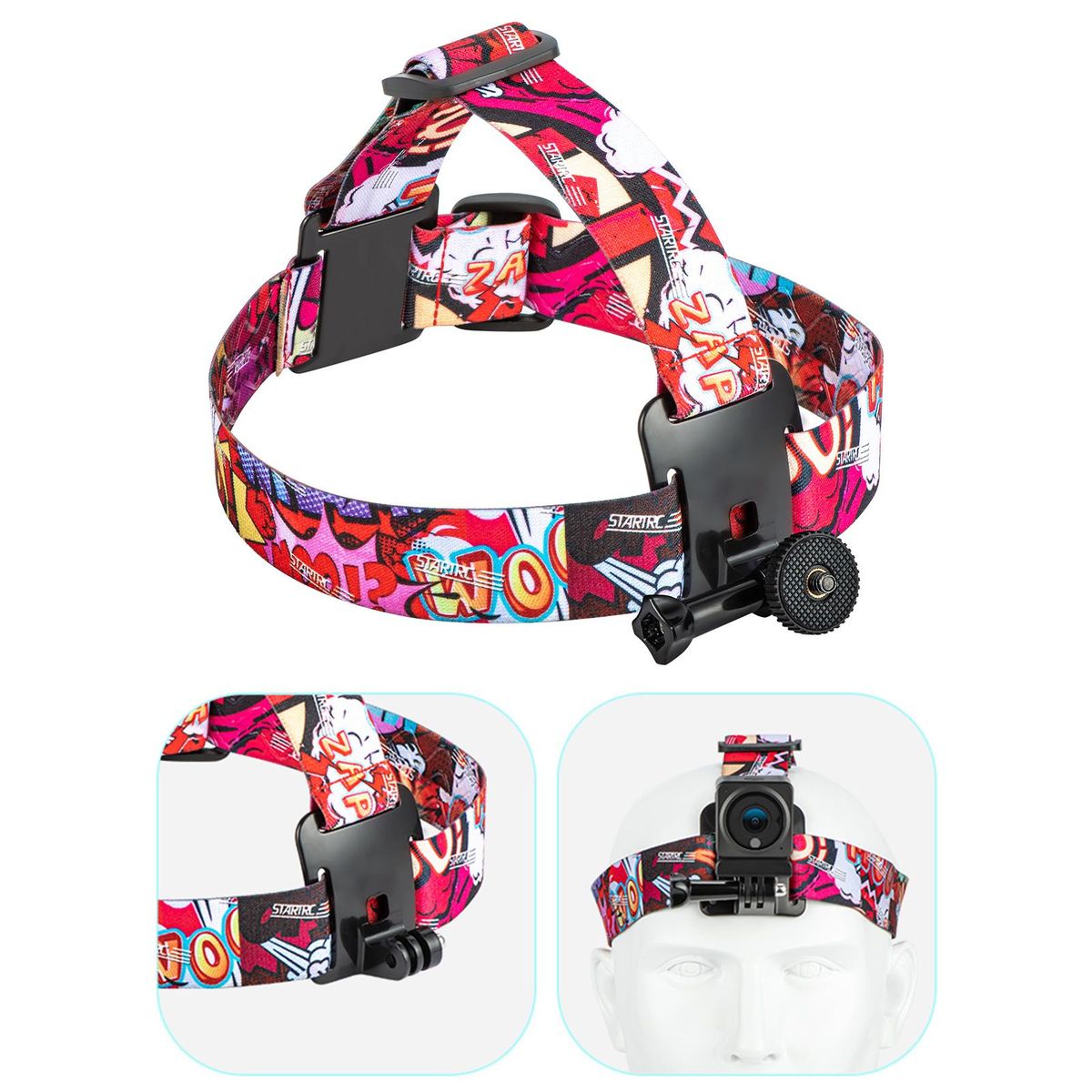 Head Strap Holder Kit  Mobile Phone Clip Video Red