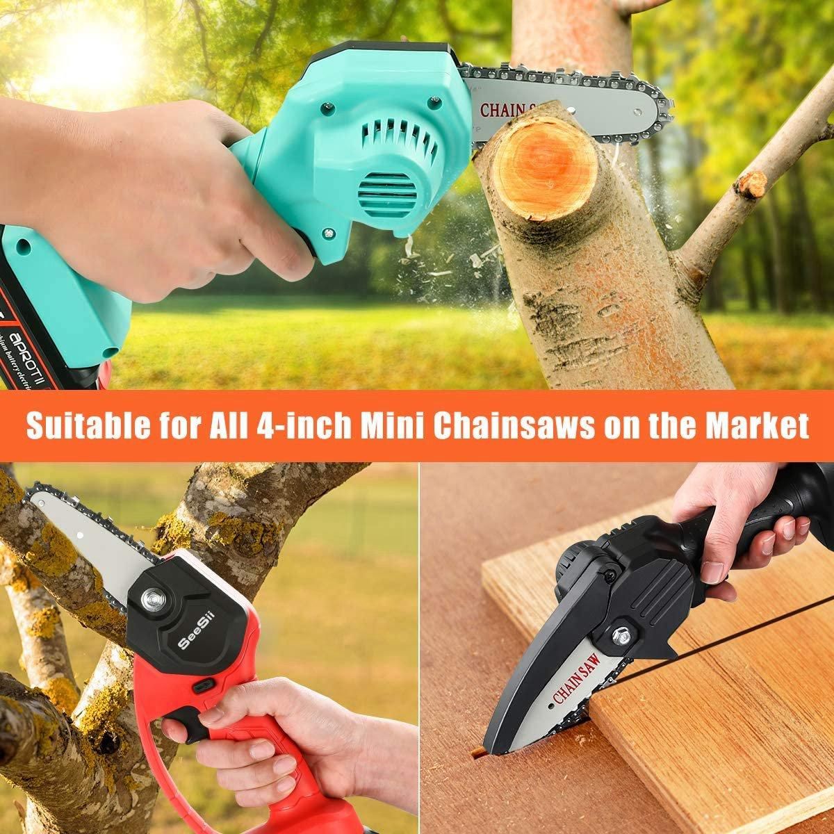 2Pcs 4-Inch 1/4inch Guide Saw Chain Mini Chainsaw Chain for 4 Inch Cordless Electric Protable Battery Handheld Chainsaw