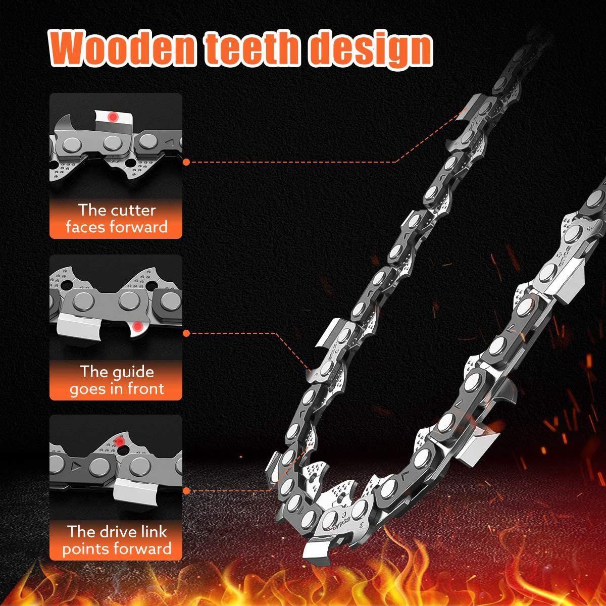 2Pcs 4-Inch 1/4inch Guide Saw Chain Mini Chainsaw Chain for 4 Inch Cordless Electric Protable Battery Handheld Chainsaw