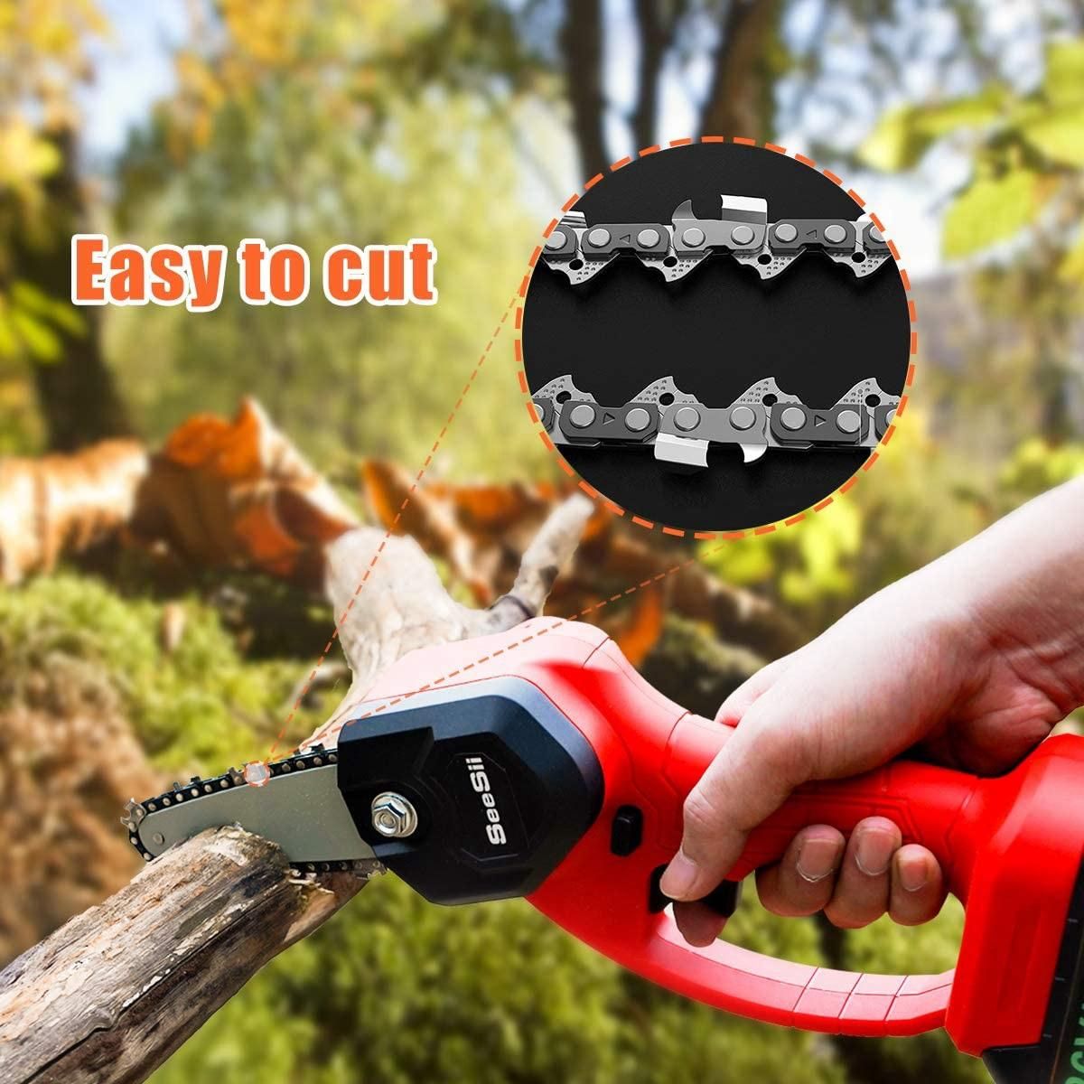 2Pcs 4-Inch 1/4inch Guide Saw Chain Mini Chainsaw Chain for 4 Inch Cordless Electric Protable Battery Handheld Chainsaw