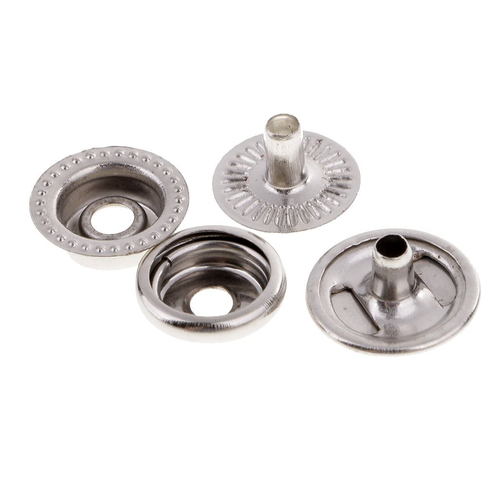 30 Sets Metal Snap Fasteners  Press 12.5mm Sliver