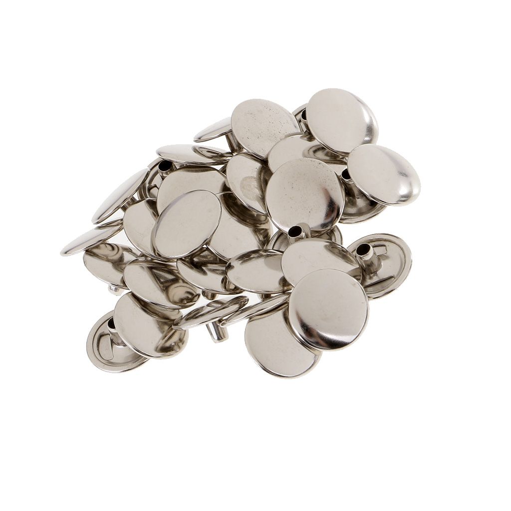 30 Sets Metal Snap Fasteners  Press 12.5mm Sliver
