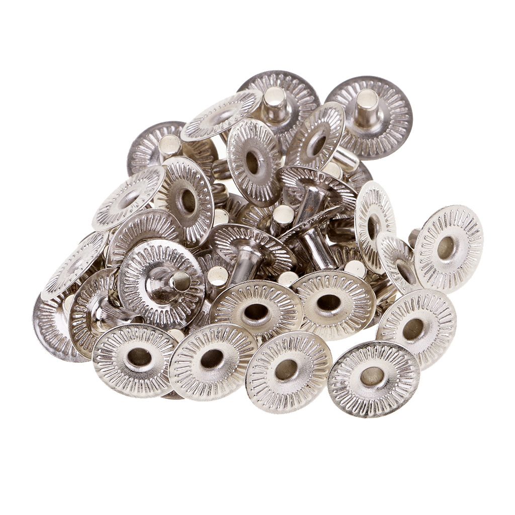 30 Sets Metal Snap Fasteners  Press 12.5mm Sliver