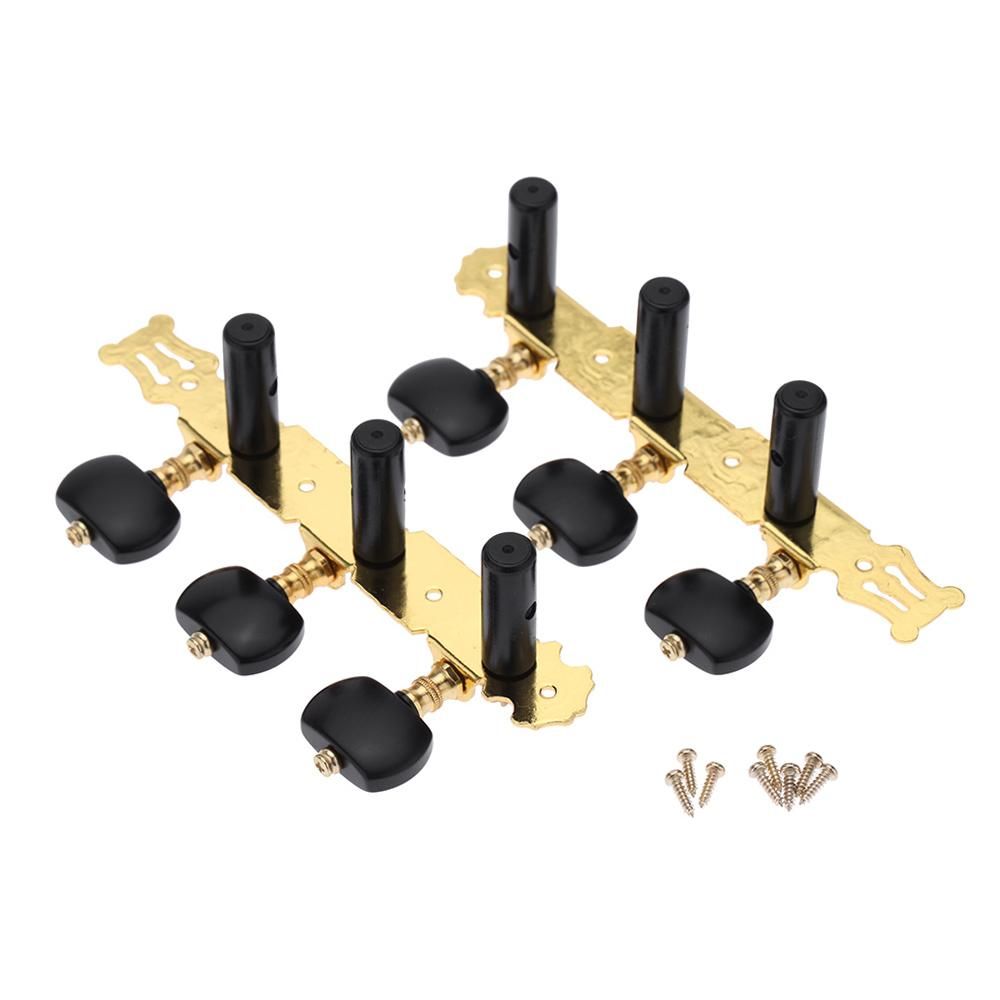 Alice AO-020HV3P 1Pair(Left + right) Classical Guitar Tuning Key Gold /Black Plated Peg Tuner Machine Head(long) String Tuner