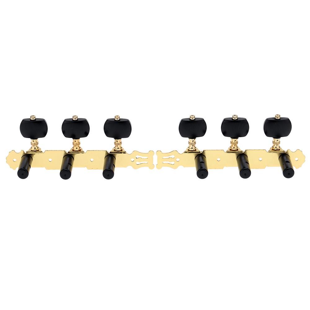 Alice AO-020HV3P 1Pair(Left + right) Classical Guitar Tuning Key Gold /Black Plated Peg Tuner Machine Head(long) String Tuner