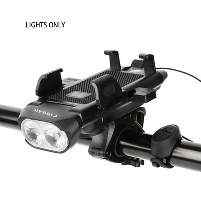 Four-in-one Re Hargeable  Ar Light Mountain Bike Horn Light One-key Lo K-black-60mm * 130mm