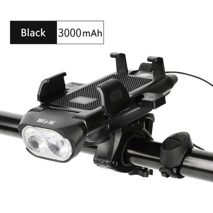 Four-in-one Re Hargeable  Ar Light Mountain Bike Horn Light One-key Lo K-black-60mm * 130mm