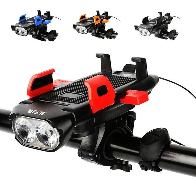 Four-in-one Re Hargeable  Ar Light Mountain Bike Horn Light One-key Lo K-black-60mm * 130mm