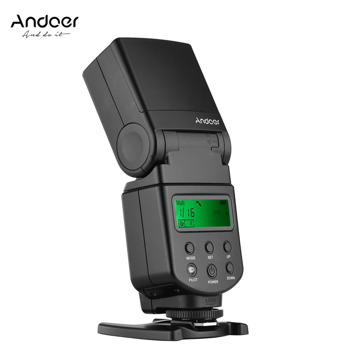 Andoer Universal Flash Speedlite GN40 Adjustable LED Fill Light On-camera Flash With Bracket Replacement for Canon Nikon Olympus Pentax DSLR Cameras
