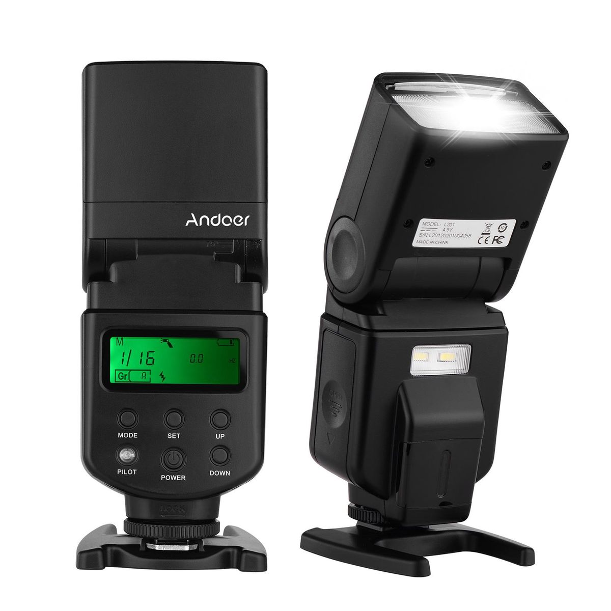 Andoer Universal Flash Speedlite GN40 Adjustable LED Fill Light On-camera Flash With Bracket Replacement for Canon Nikon Olympus Pentax DSLR Cameras
