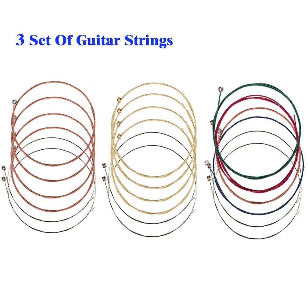3 Sets Of Acoustic Folk Guitar String Set Strings Stainless