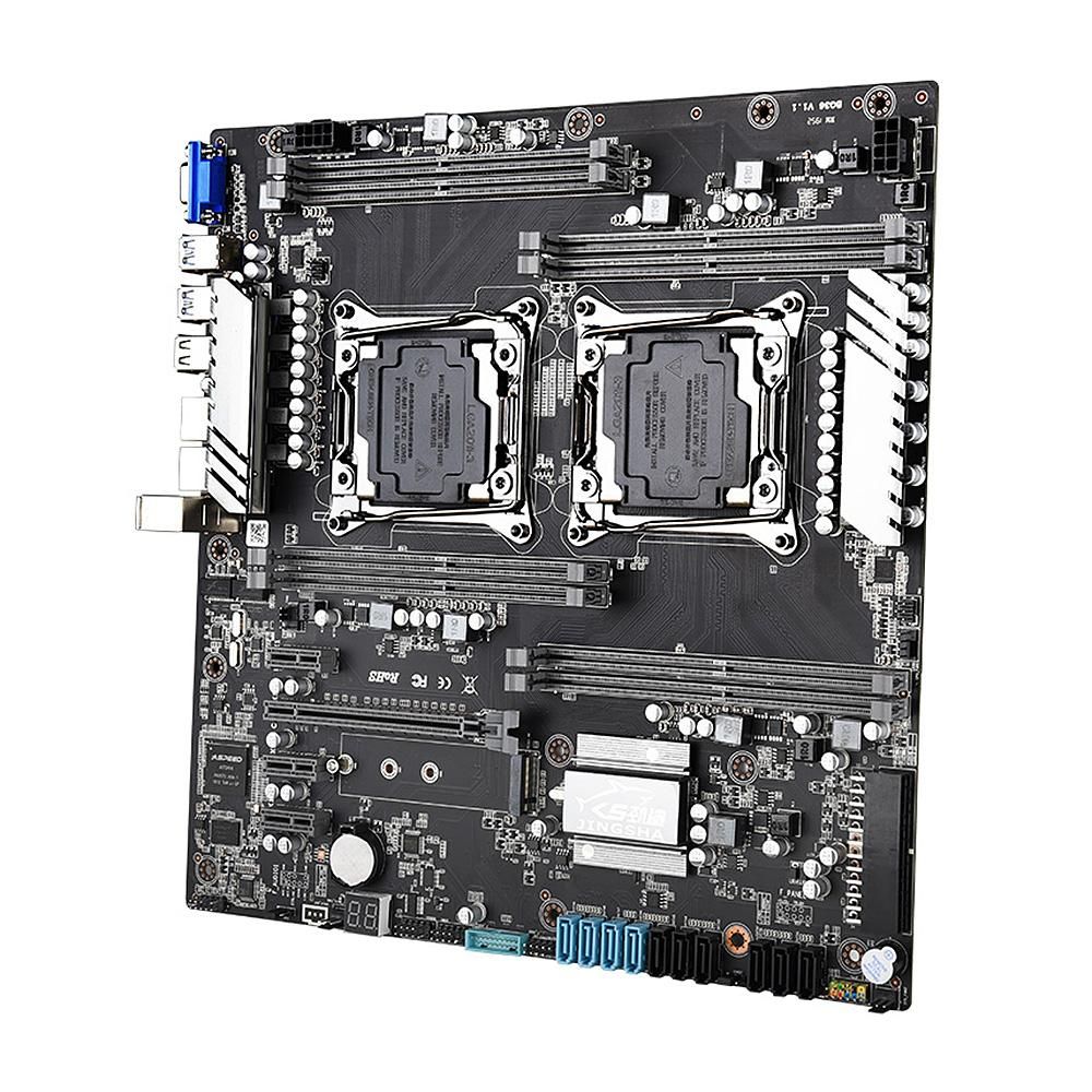 Jingsha X99 Dual Gaming Motherboard Mainboard with 8 DDR4 Memory Slots 10 SATA3.0 Ports Support Intel LGA2011 V3/V4 Series CPU