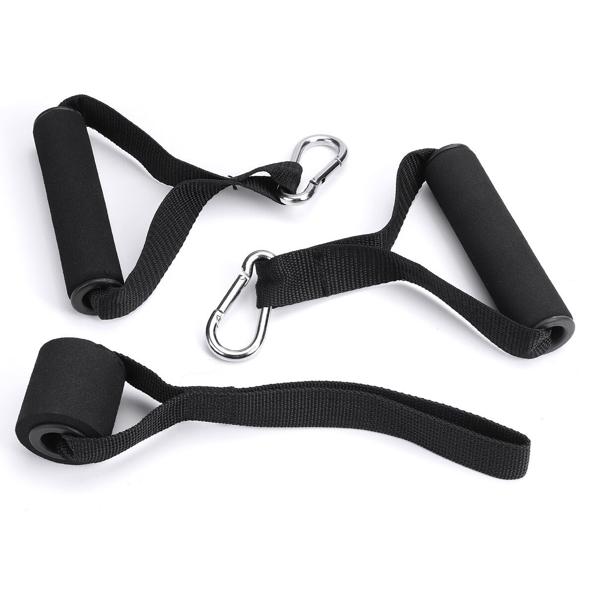 Fitness Resistance Bands Latex Pull Band Elastic Rope Strength Training Tensioner Handles & Door Anchor For Body Stretching/Powerlifting Black 2 X Grip Handles + 1x Door Anchor
